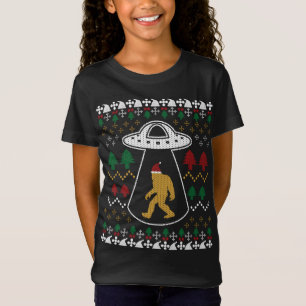 Santa Claus Bigfoot Ufo Sasquatch Ugly Kerstmis S T-shirt