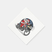 Santa Claus Biker US Flag Motorcycle kerstcadeau Servet (Hoek)