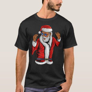 Santa Claus Black Xmas Santa Afro African American T-shirt