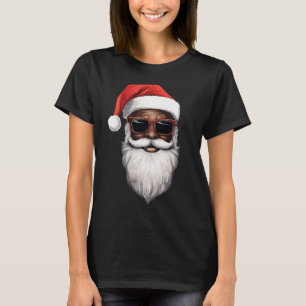 Santa Claus Black Xmas Santa Afro African American T-shirt