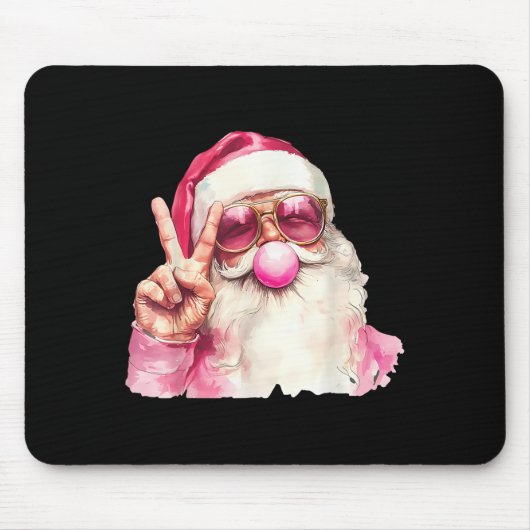 Santa Claus Blowing Bubble Gum Nk Sungles Christma Muismat (Voorkant)