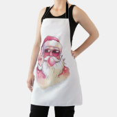 Santa Claus Blowing Bubble Gum Pink Sunglasses  Schort (Insitu)