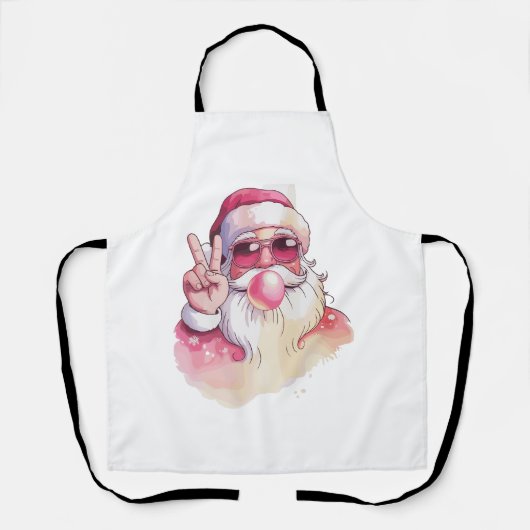 Santa Claus Blowing Bubble Gum Pink Sunglasses  Schort (Voorkant)