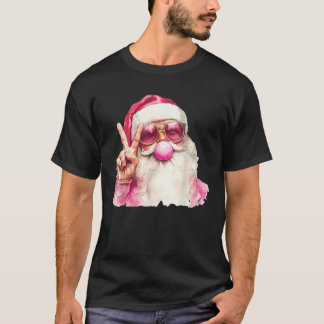 Santa Claus Blowing Bubble Gum Roze Zonnebril Chr T-shirt