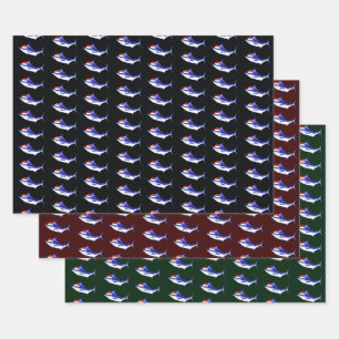 Santa Claus Blue Marlins Inpakpapier Vel