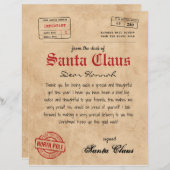 Santa Claus Brief van Santa  Printable (Voorkant / Achterkant)