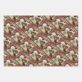 Santa Claus bringing gifts and presents Inpakpapier Vel (Voorkant)