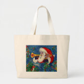 SANTA CLAUS BUGLER Musical Kerstnacht Grote Tote Bag (Voorkant)