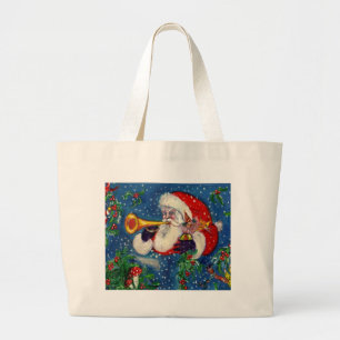 SANTA CLAUS BUGLER Musical Kerstnacht Grote Tote Bag