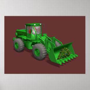 Santa Claus Bulldozer Operator Poster