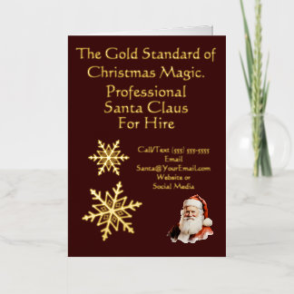 Santa Claus Business Wenskaart Gold Foil Folie Wenskaart