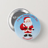 Santa Claus Button | Ik sta op de lijst van Nice i (Voorkant /achterkant)