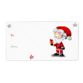 Santa Claus Cadeau Kerstcadeau Sticker Label (Voorkant)
