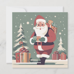 Santa Claus carte moderne de Noël du milieu du siè