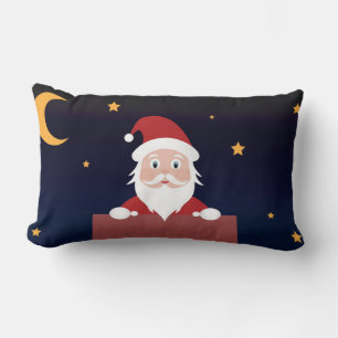 Santa Claus cartoon Xmas nacht door de Chimney Kussen