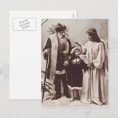 Santa Claus Child Angel vintage Noël Carte postale (Devant / Derrière)