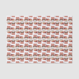 Santa Claus Chimney-kerstpatroonpapier Tissuepapier
