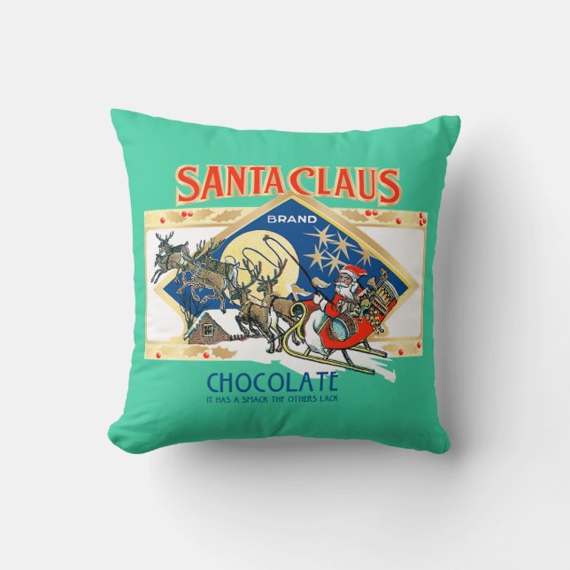 Santa Claus Chocolate Accent Pillow Kussen (Voorkant)