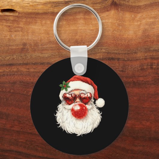 Santa Claus Christmas Blowing Bubble Gum And Sungl Sleutelhanger (Voorkant)