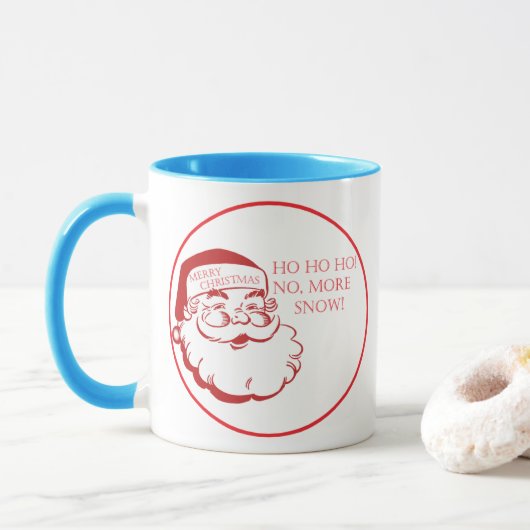 Santa Claus Christmas Coffee Mug Cute & Funny Mok (Met donut)