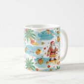 Santa Claus Christmas Fishing in Summer Koffiemok (Voorkant rechts)