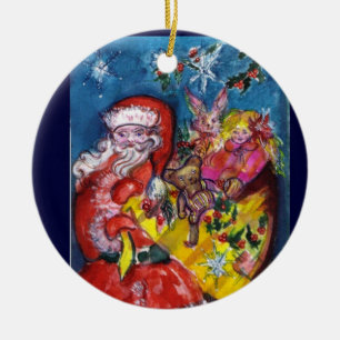 SANTA CLAUS, CHRISTMAS GIFTS EN TOYS Red Ruby Gem Keramisch Ornament