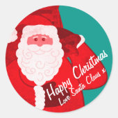Santa Claus Christmas holidays candy gift tin Ronde Sticker (Voorkant)