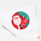 Santa Claus Christmas holidays candy gift tin Ronde Sticker (Envelop)
