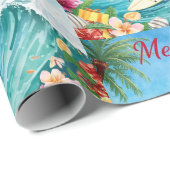 Santa Claus Christmas in July at the beach surfer Cadeaupapier (Rol Hoek)