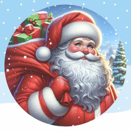 Santa Claus Christmas Kaart Seal Set van 20 Ronde Sticker