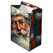 Santa Claus Christmas Medium Cadeauzakje (Voorkant Gekanteld)