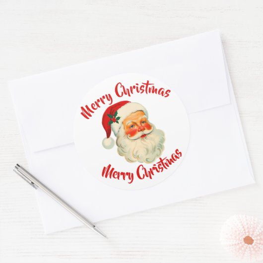 Santa Claus Christmas  Ronde Sticker (Envelop)