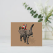 Santa Claus Circulant Sur La Carte Postale Elephan (Debout devant)