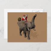 Santa Claus Circulant Sur La Carte Postale Elephan (Devant / Derrière)