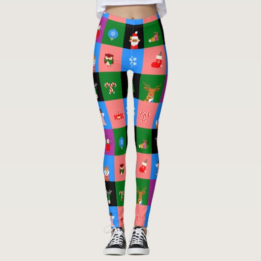 santa claus colblock leggings (Devant)