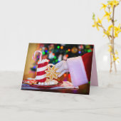 santa claus cookies carte de voeux (Fleur jaune)