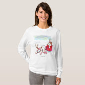 Santa Claus Coup dames witte T-shirt met lange mou (Voorkant volledig)