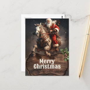 Santa Claus Cowboy Kunst Briefkaart