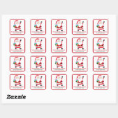 Santa Claus Custom Kinder kerstcadeau Vierkante Sticker (Vel)