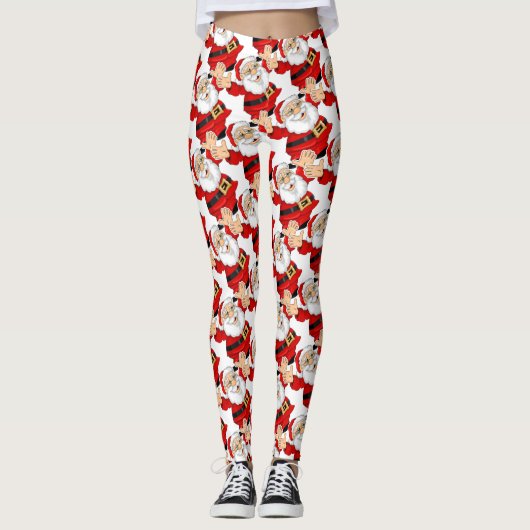 Santa Claus Cute Leggings! leggings (Voorkant)