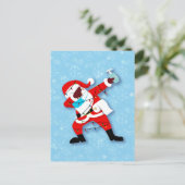Santa Claus Dabbing kerstviid Briefkaart (Staand voorkant)