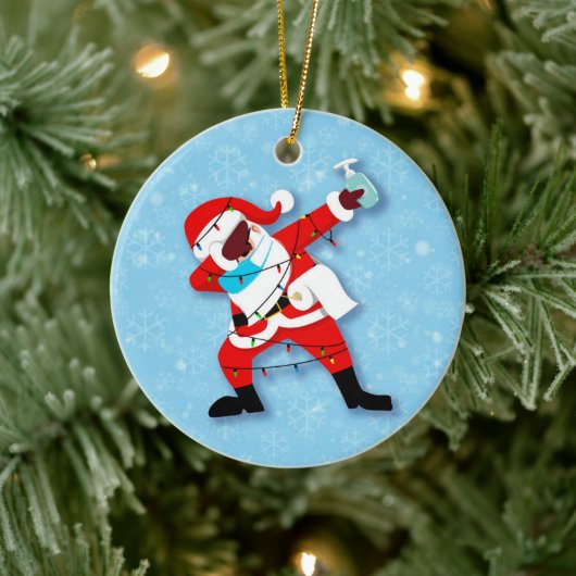 Santa Claus Dabbing kerstviid Keramisch Ornament (Boom)