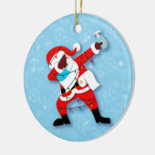 Santa Claus Dabbing kerstviid Keramisch Ornament (Links)