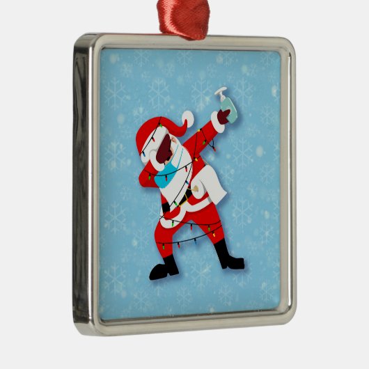 Santa Claus Dabbing kerstviid Metalen Ornament (Rechts)