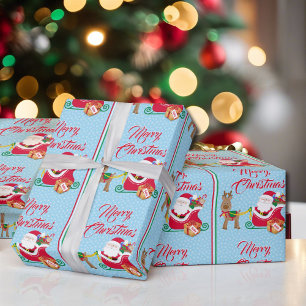 Santa Claus Delivery Add Name Reindeer Snow Cadeaupapier