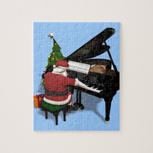 Santa Claus die Piano afspeelt Legpuzzel (Verticaal)