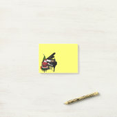 Santa Claus die Piano afspeelt Post-it® Notes (Op bureau)