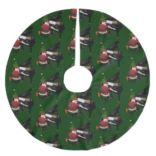 Santa Claus die Piano speelt Kerstboom Rok