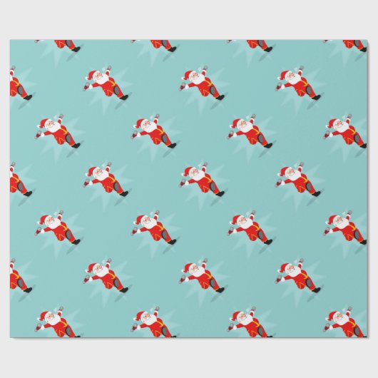 Santa Claus doing fitness exercises Cadeaupapier (Vlak)