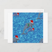 santa claus dolphins feestdagenkaart (Voorkant / Achterkant)